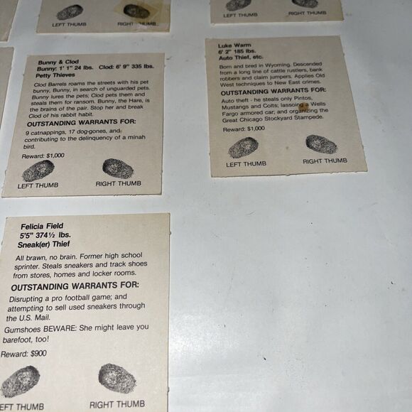 1979 Stop Thief Replacement Part Wanted Cards For Electronic Cops and Robbers - Picture 6 of 7